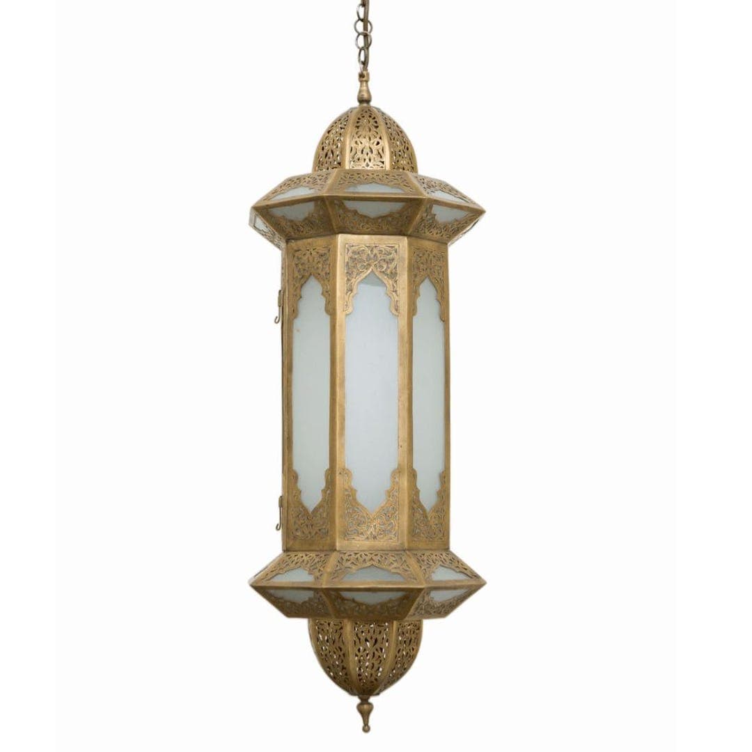 Handcrafted Moroccan Brass Lantern – Pendant Oriental Table Lamp ...