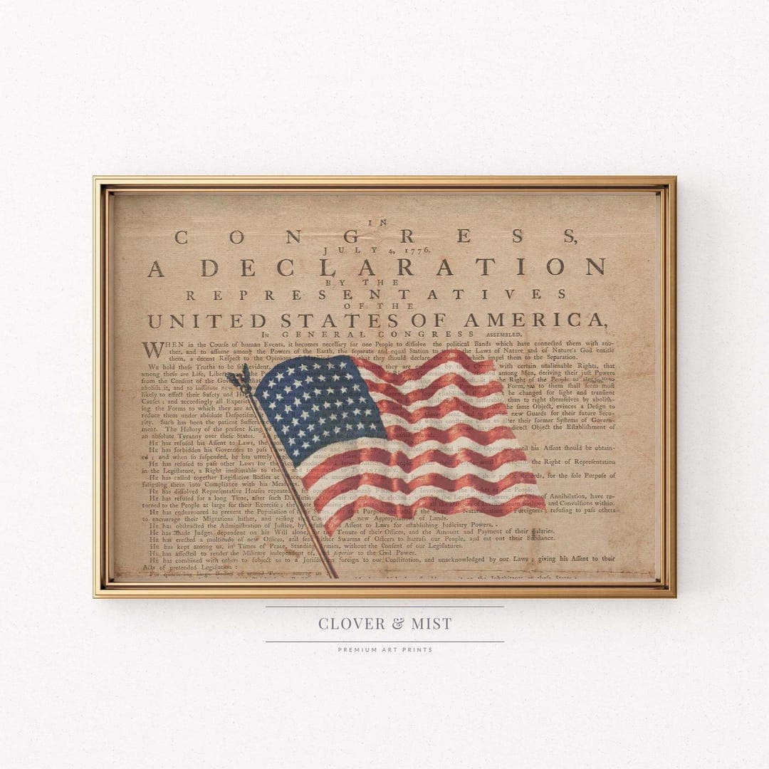 Vintage US Flag Art Print: Patriotic Wall Decor 84 - Etsy