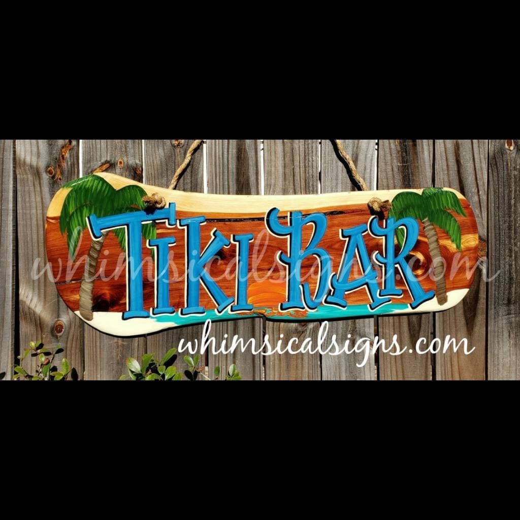 Tiki Bar Outdoor Bar Decor Exterior Cedar Sign Tropical | Etsy