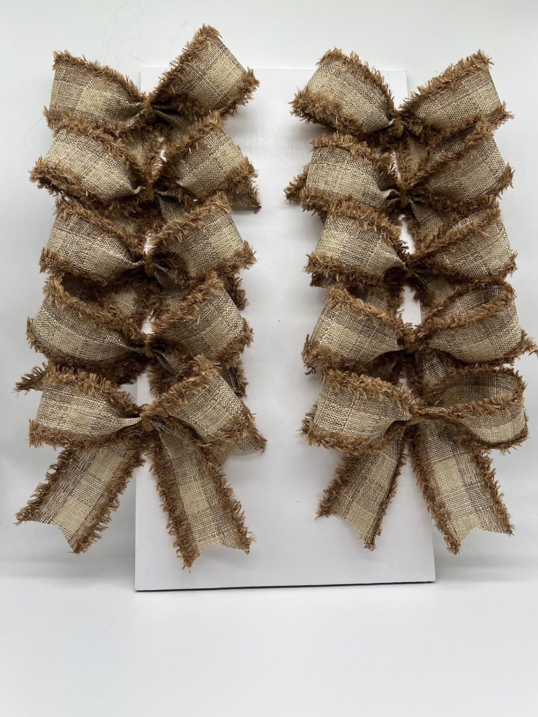 Christmas Tree Decorative Woven Burlap Check Bows With Drift Edge/ Set ...