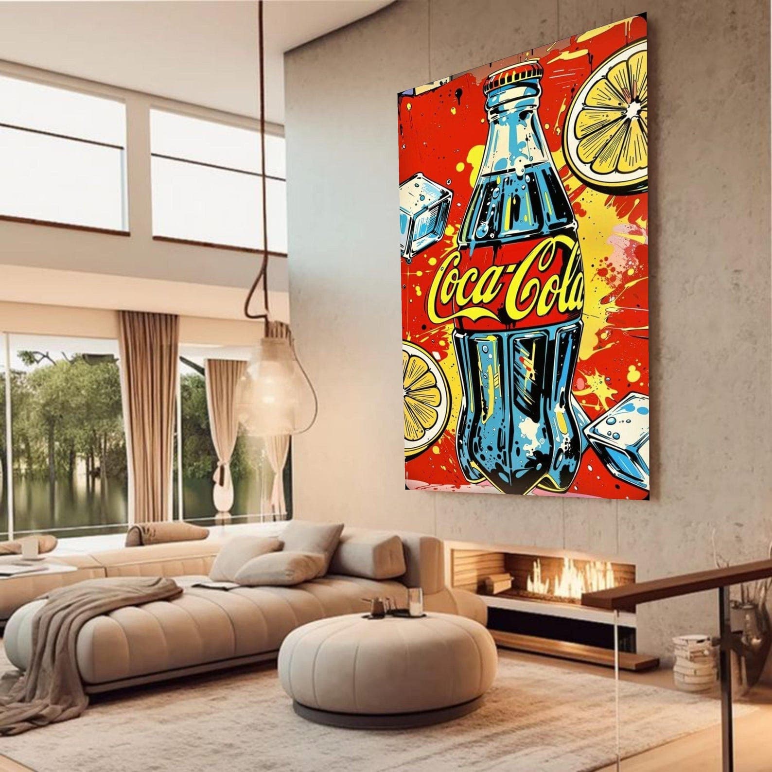 Retro Coca Cola Pop Art Canvas, Vintage Soda Bottle Wall Art, Modern ...