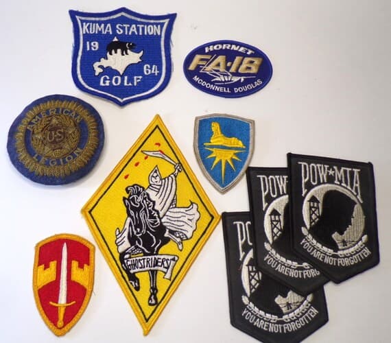 9 Vintage Military Patches, From an Estate. Rare Kuma Station and ...
