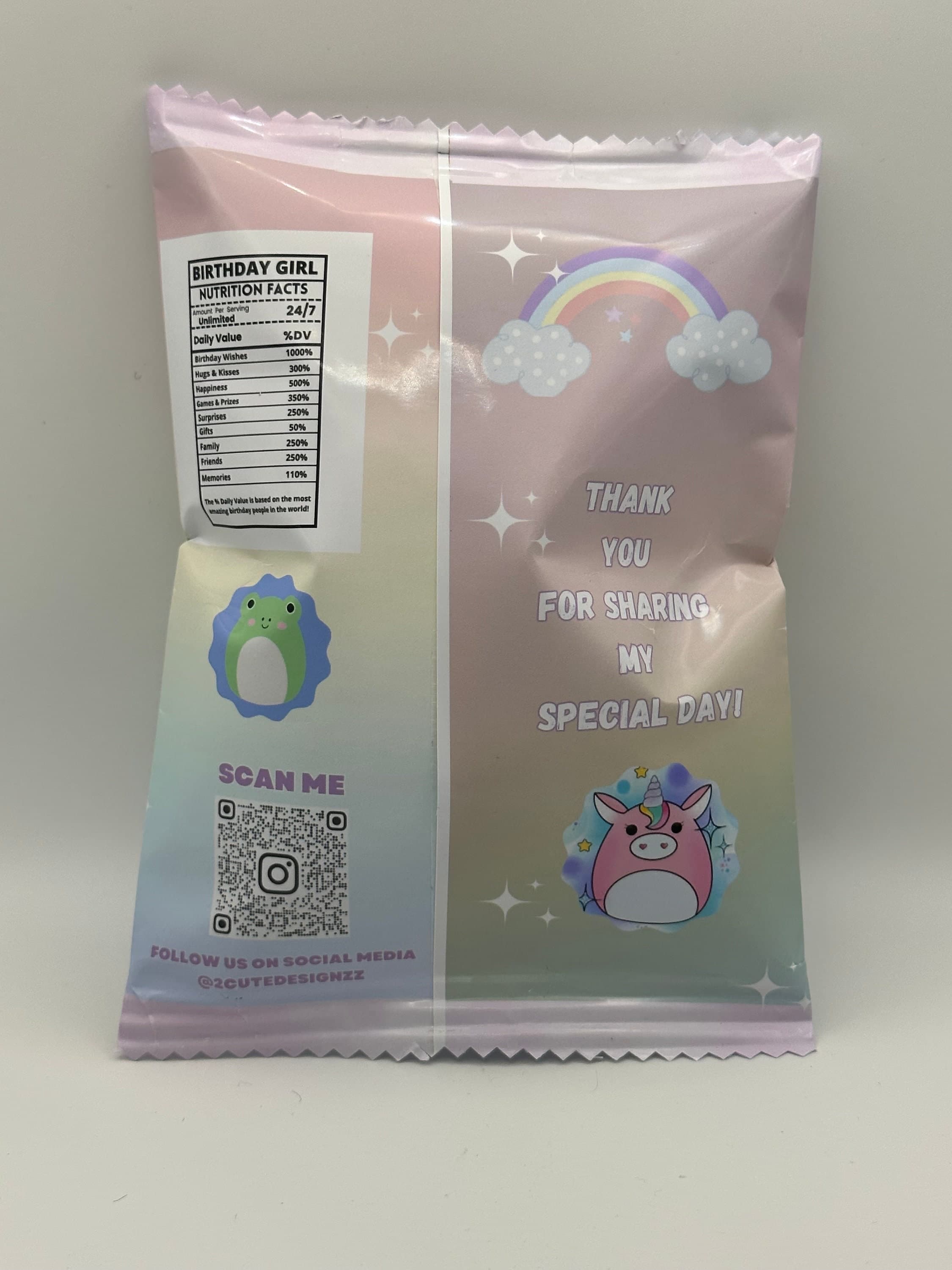 Squishmallow Custom Party Favors, Chip Bags, Candy Wrappers, Custom ...