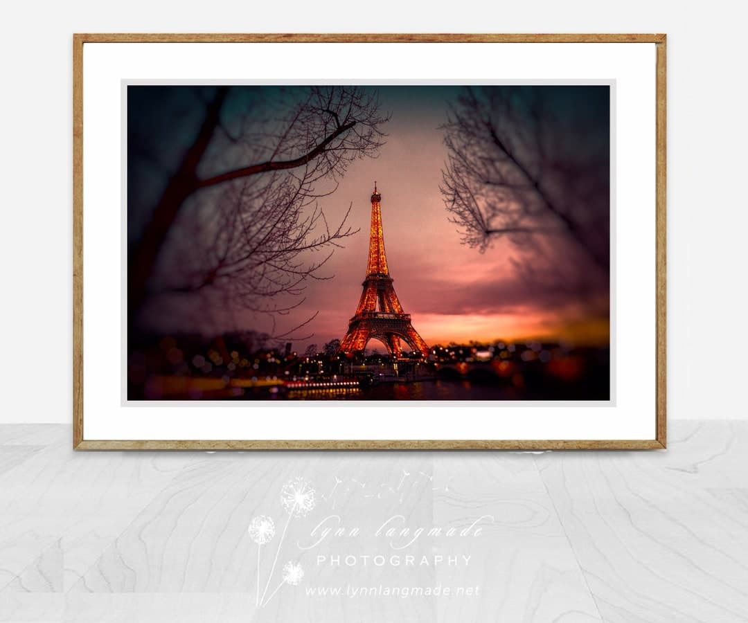 Eiffel Tower Sunset - Eiffel Tower at Dusk, Framed Prints, City of ...