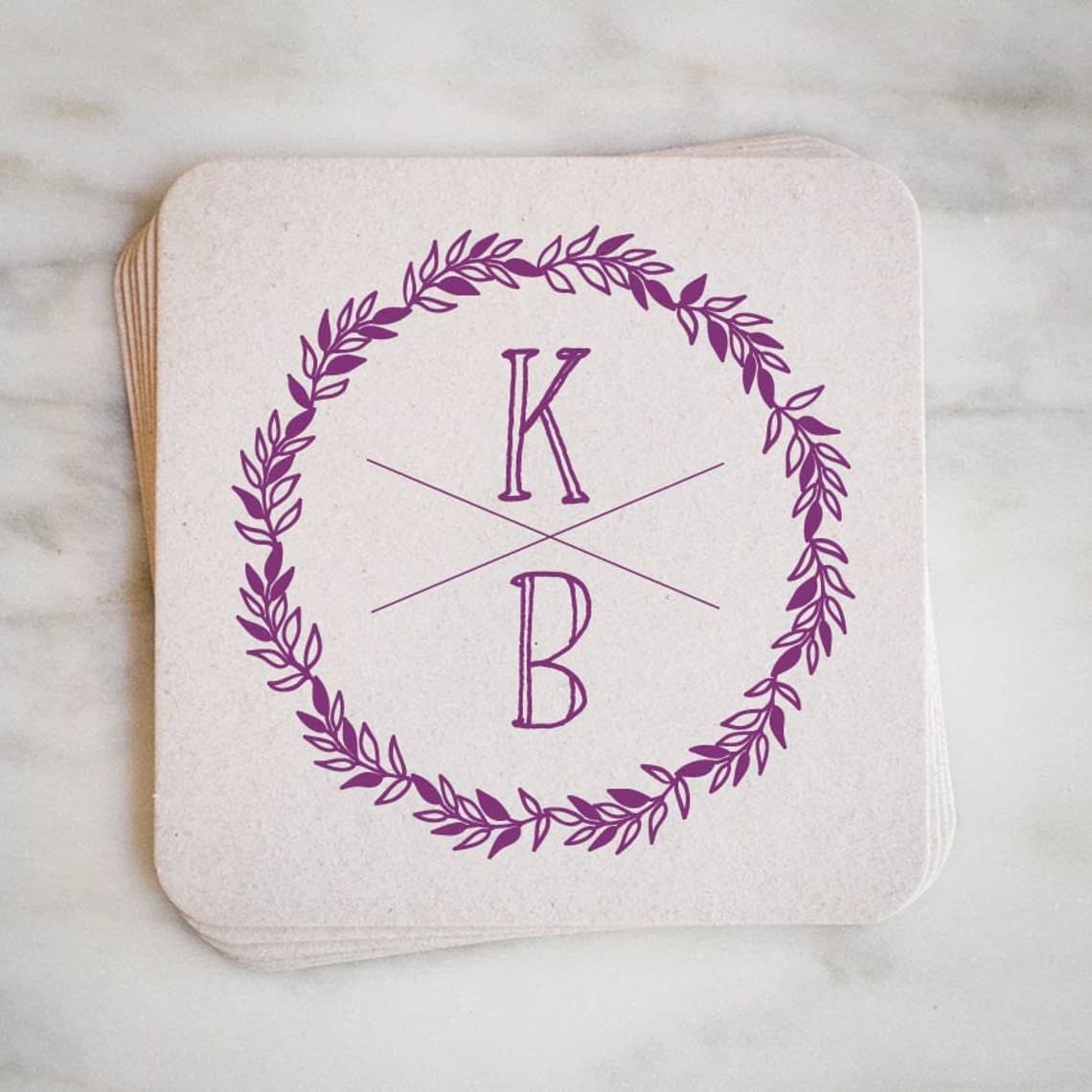 Custom Monogram Paper Coasters Personalized Printed Coasters - Etsy