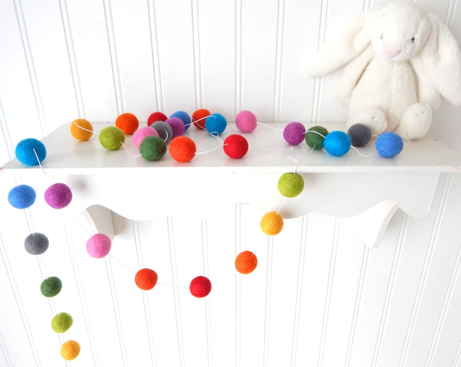 Rainbow Felt Ball Garland Rainbow Nursery Decor Rainbow - Etsy