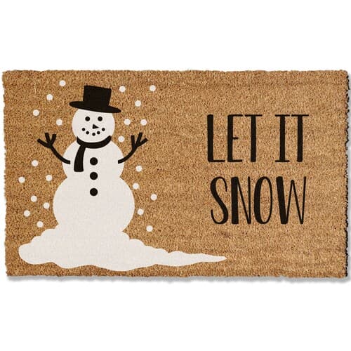 Let It Snow Doormat Snowman Doormat Welcome Mat Winter | Etsy