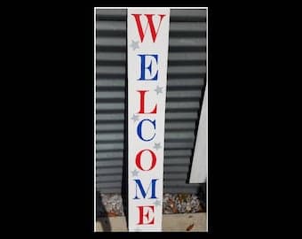 Patriotic Welcome Porch Sign - Etsy