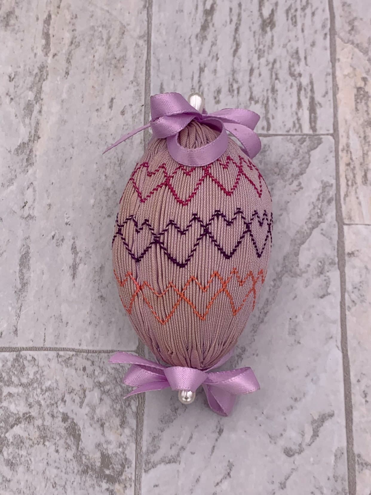Vintage handmade Easter Eggs Smocked and embroidered Fabric Easter Egg ...