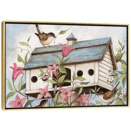 Spring Birdhouse II Canvas Wall Art by Susan Winget | iCanvas | Bird ...