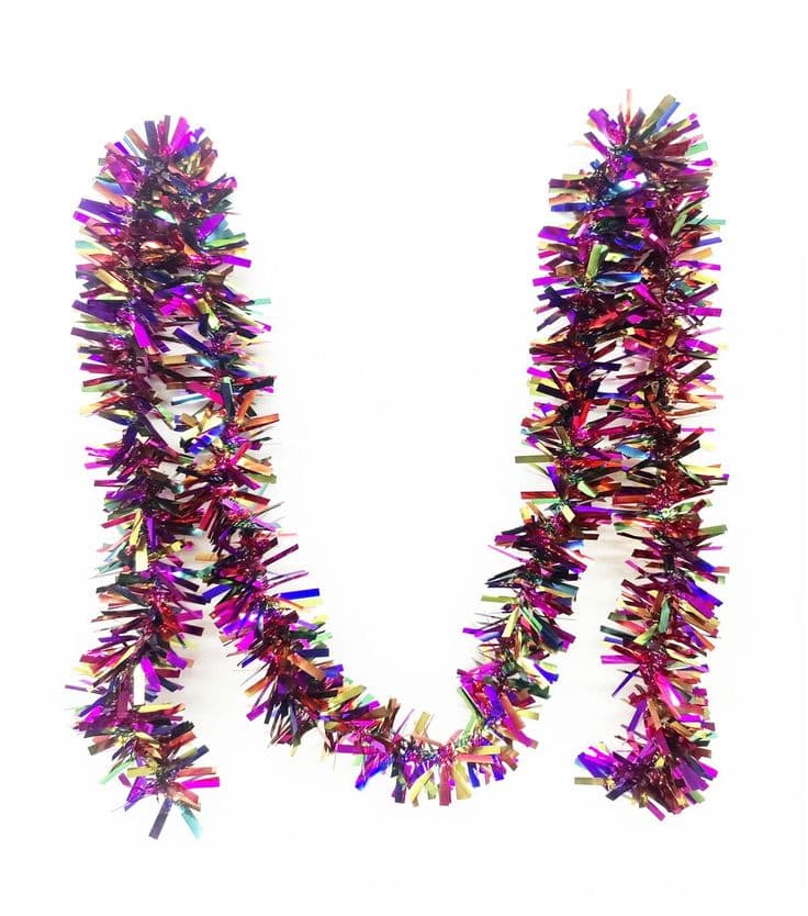 9' Christmas Multicolor Tinsel Garland by Place & Time | JOANN | Tinsel ...