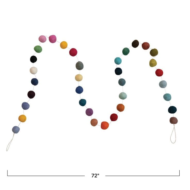 Wool Felt Ball Garland