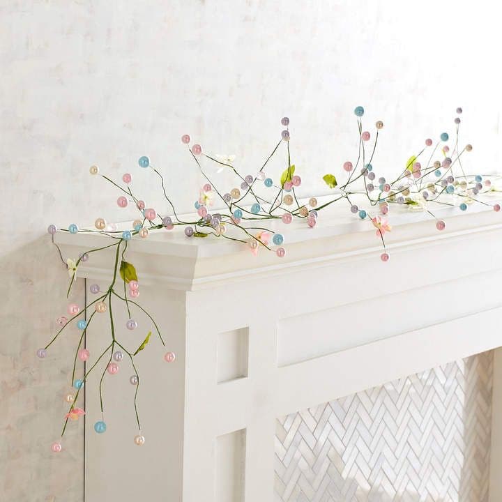 Pier 1 Imports Pink & Blue Beaded Easter Egg 6' Garland | Spring easter ...