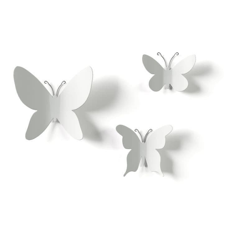 Umbra Mariposa Easy-Stick Butterfly Wall Decor (Set of 9), White ...