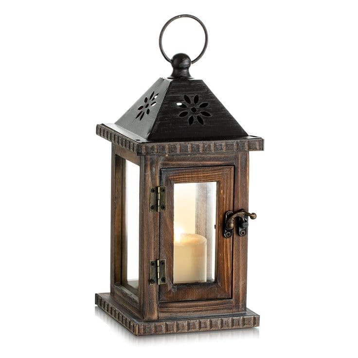 Romadedi Wooden Candle Lantern Farmhouse Decorative - Vintage Wood ...
