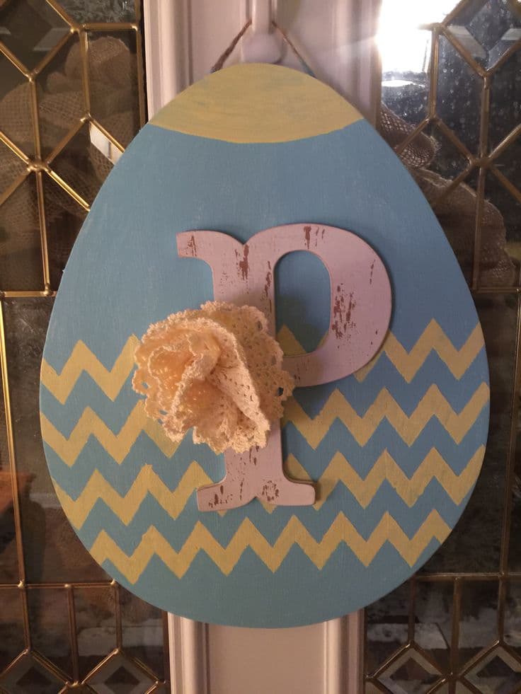 Easter egg wooden door hanger | Easter door hanger, Easter door decor ...