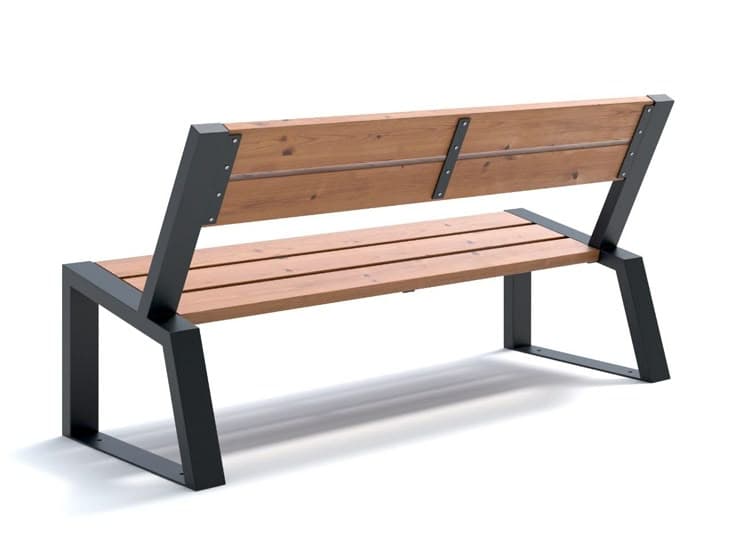 Metal and Wood Bench for Stylish Outdoor Seating