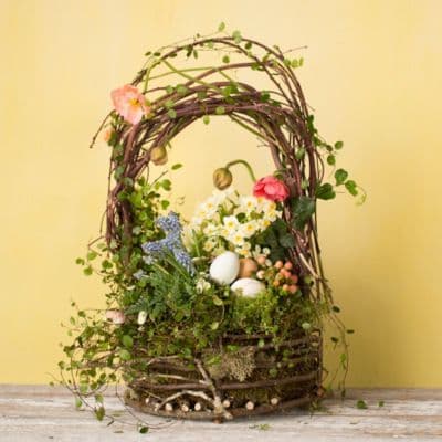Easter Centerpiece, Natural Easter Basket, and Spring Planter Décor at ...