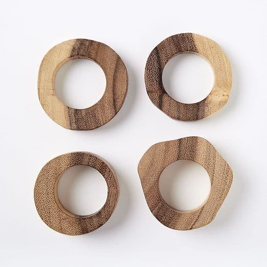 Wood Slice Napkin Rings (Set of 4) | Wood slices, Napkin rings, Wood