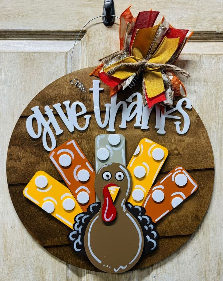 3D give thanks turkey door hanger | Thanksgiving celebration, Door ...