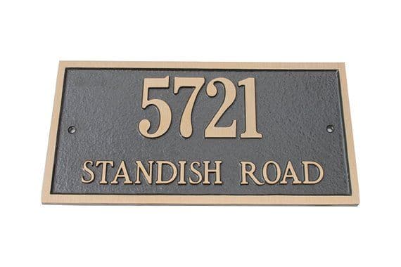 Majestic MFG Brass Rectangle Address Plaques House Numbers Made in the ...