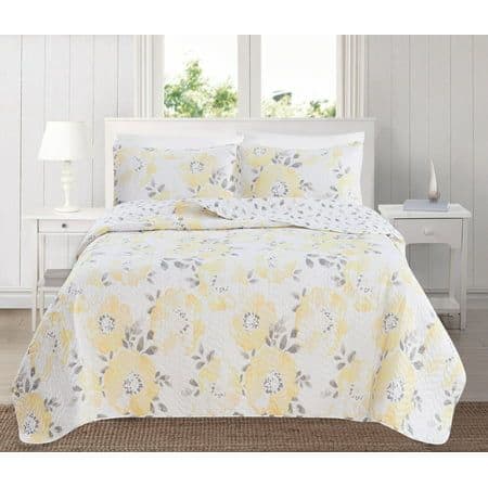 Great Bay Home All-Season Reversible Reversible Quilt Set With Shams ...