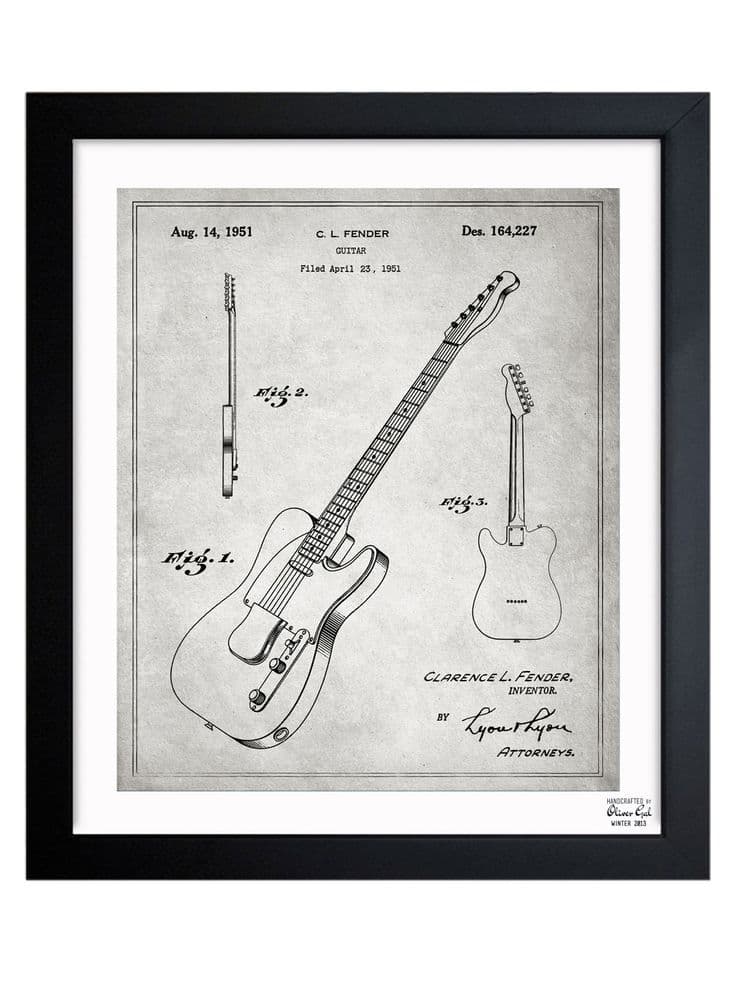 Fender Telecaster Guitar, 1951 Framed Art Print by Oliver Gal at Gilt ...