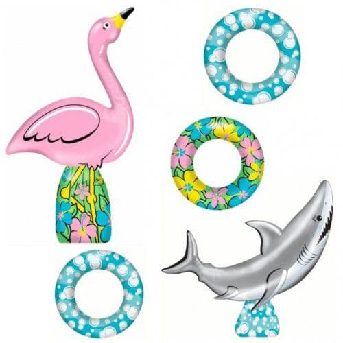 Amscan Inflatable Flamingo & Shark Ring Toss | Inflatable flamingo ...