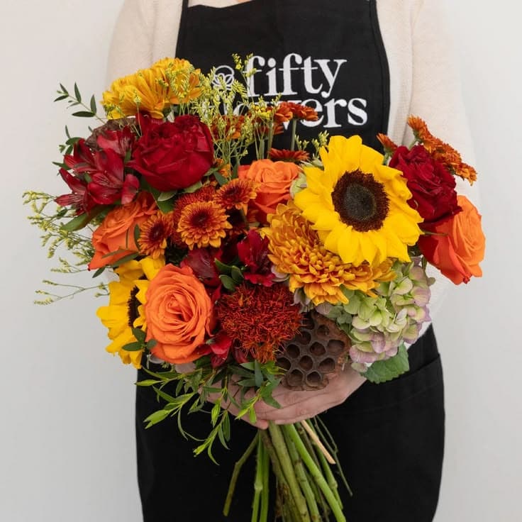 Autumn Dream Fall Flower Arrangement | Bulk DIY Flowers | FiftyFlowers ...