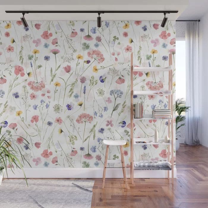 Scandinavian Midsummer Wildflowers Meadow Wall Mural | Wall murals ...