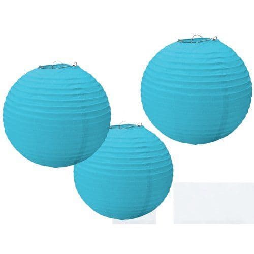 Amscan International Blue Paper Lanterns - Set of 3