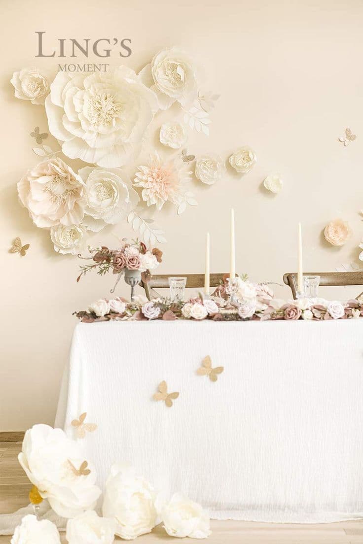 Ling's Moment Giant Paper Flower Decorations for Wedding Party Backdrop ...