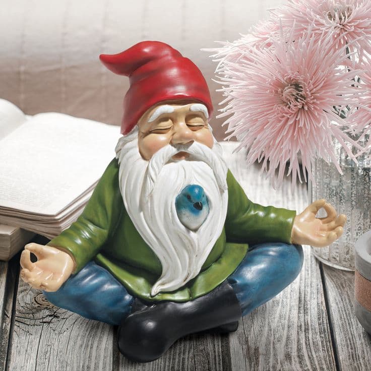 Joykick Garden Gnome Statue Funny Zen Yoga Gnome