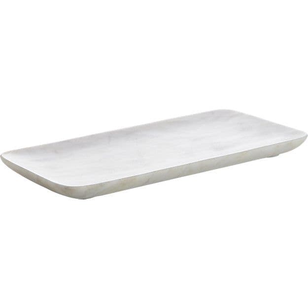 White Marble Vanity Tray + Reviews | CB2 | Bath accessories, Marble ...