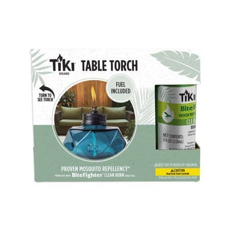 Tiki Brand Clean Burn BiteFighter Kit with Table Torch Blue and Fuel ...