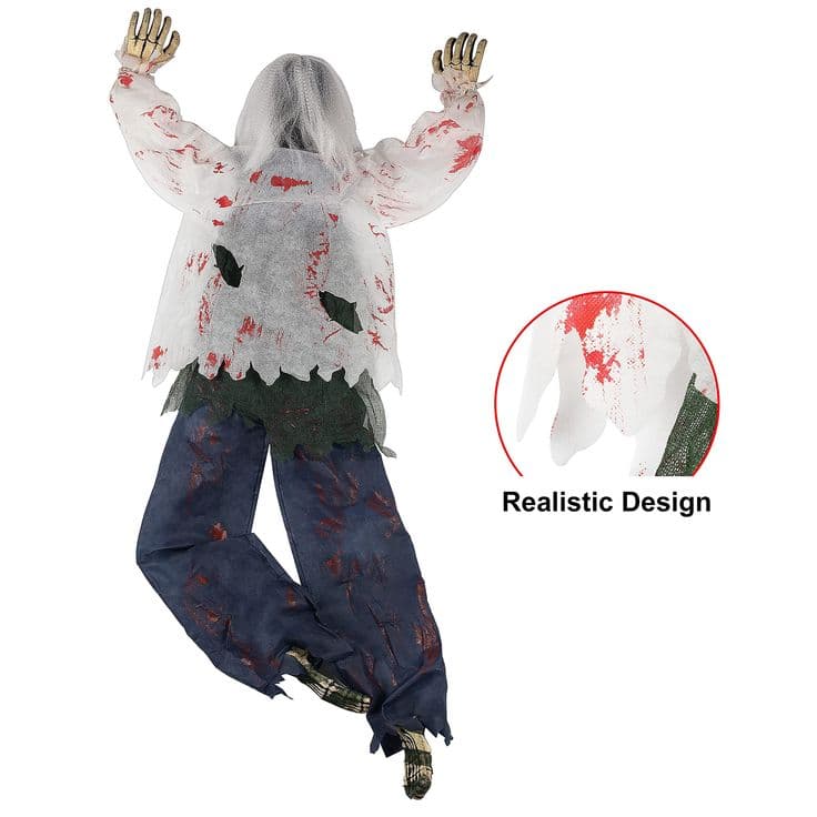 35.4in Zombie Wall Climber Decoration, White | Fun halloween decor ...