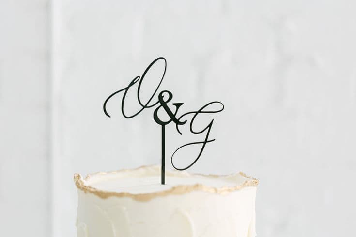 Acrylic Wedding Cake Topper Personalized Wedding Cake Topper Script ...