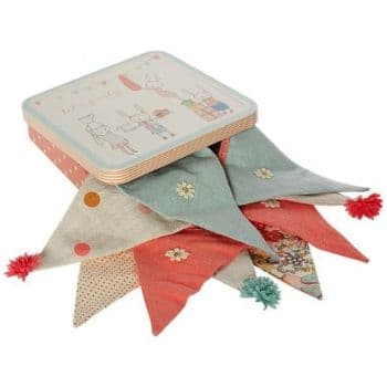 Maileg-Bunting Fabric Garland with Flowers | Fabric garland, Party ...