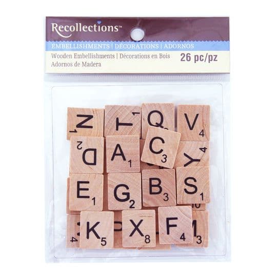 Wooden Letter Tiles by Recollections | Wooden letters, Wooden scrabble ...