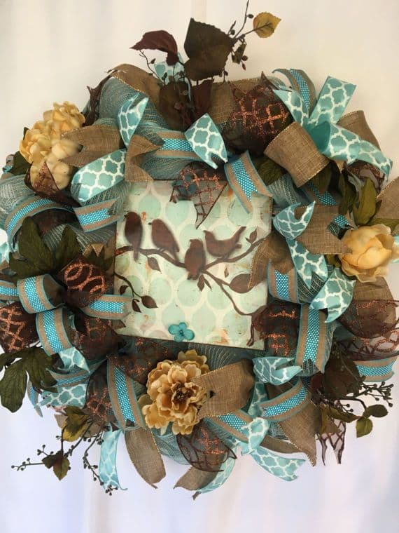 Deco Mesh Spring Wreath with Birds Spring Bird by WreathsbyMonicaG ...