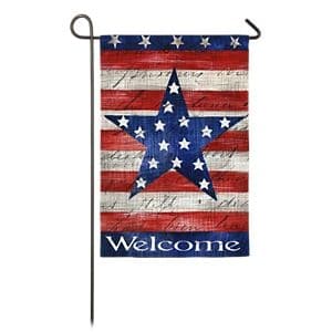 Evergreen Patriotic Welcome Suede Reflections Garden Flag | Outdoor ...