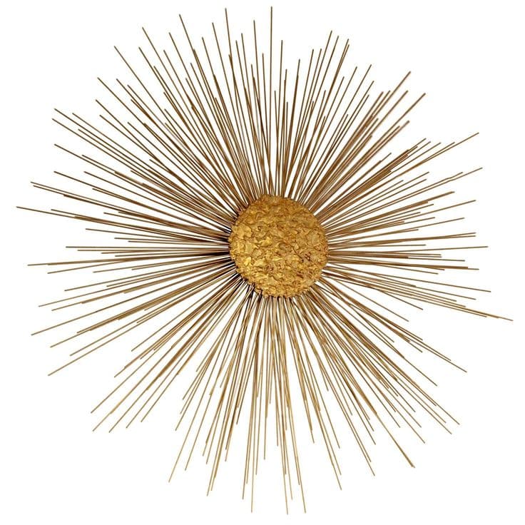 Mid-Century Modern Brass Starburst Wall Sculpture