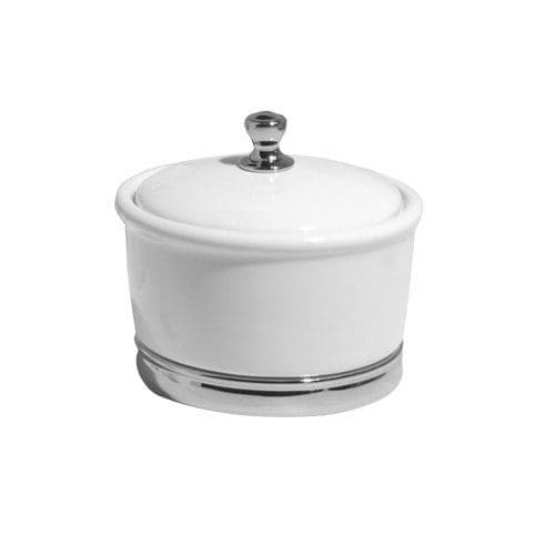 InterDesign York Ceramic Bathroom Vanity Canister Jar for Cotton Balls ...