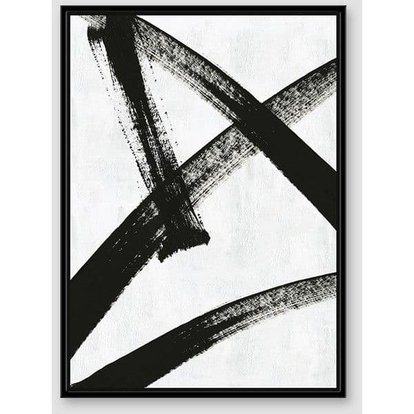 West Elm Framed Print Running Man 29x40 Black White Abstract Wall Art