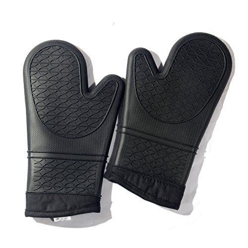 HOMWE Extra Long Professional Silicone Oven Mitt, Oven Mitts with ...