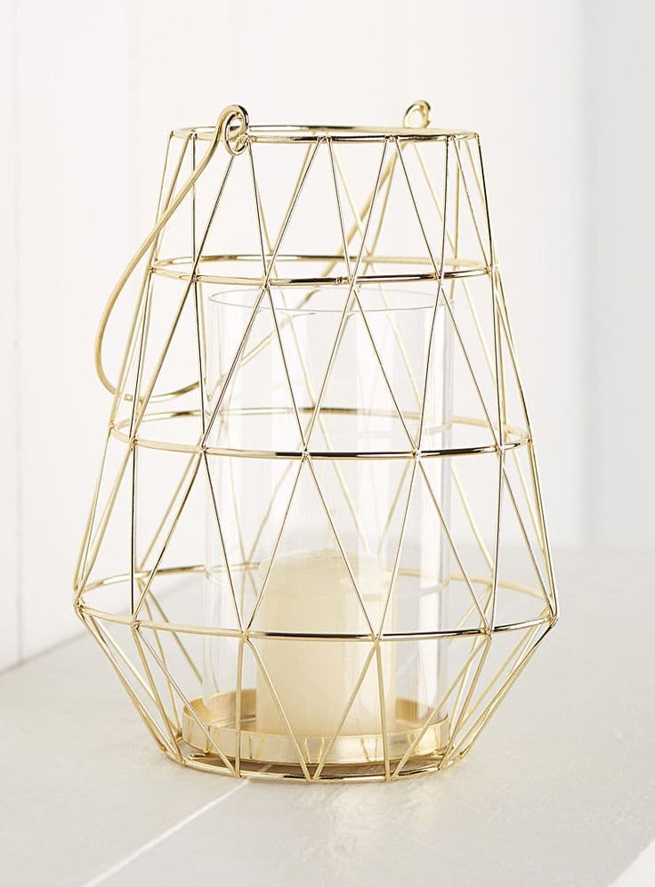 Golden metallic lantern | Simons Maison | Decorative Candles: Shop ...