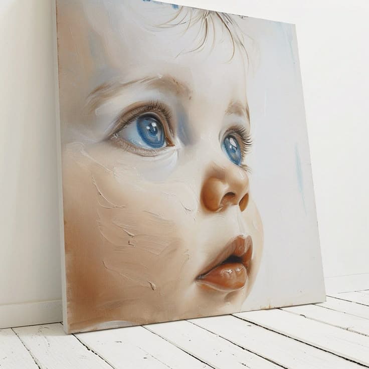 Hand-Painted Kids Portrait, Unique Children's Canvas Art, Custom Child ...
