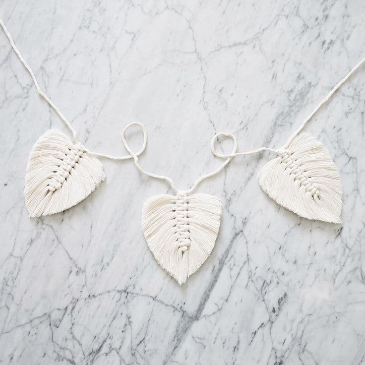 Macrame feather/leaf garlands has been added to the shop🌿 . . . #wip # ...