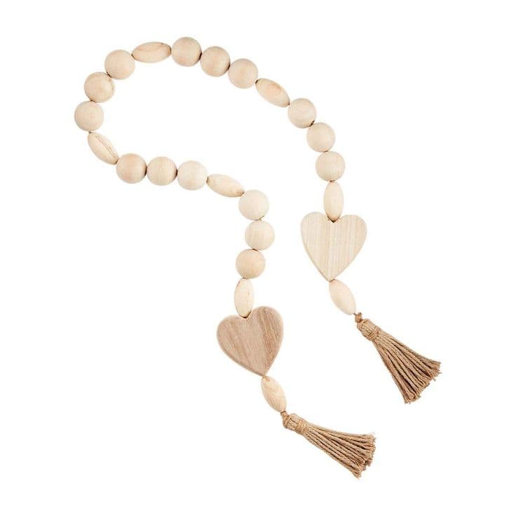 Heart Decor Beads | Mud Pie | Wood beads, Bead charms, Wood bead garland