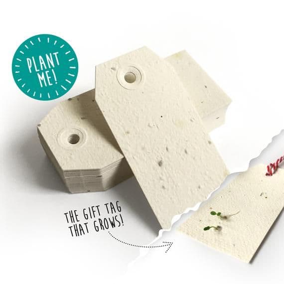 Plantable Seed Paper Gift Tags Plantable Gift Tags Eco Gift Tags ...